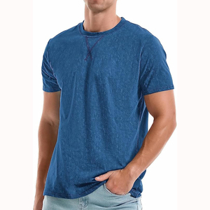 Camiseta con estampado personalizado más vendida para hombre, Color sólido, 100% algodón, tela de punto de alta calidad, ecológica, transpirable, de secado rápido - Product Image 3