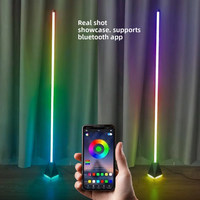 Lampe d'ambiance d'angle LED RGB en PVC, contrôlée par application, alimentée par USB, sur pied, pour meubles et chambres