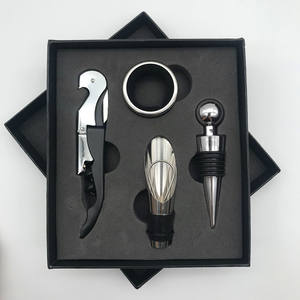 Top Seller 2022 Bar <b>Tools</b> Wine Bottle Opener 4pcs Set Creative Personalized Stainless Steel Wine Corkscrew Gift <b>Box</b> - Product Image 2