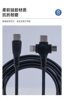 Câble de charge magnétique 3 en 1 en PVC de 1,5 m 1,5 A pour téléphone portable USB-V8 Micro-USB, vente en gros d'usine