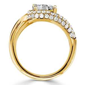 טבעת כסף סטרלינג 925 משובצת מויאסניט בצורת אגס, מצופה זהב 14 קראט, 3 קראט, שיבוץ ארבע ציפורניים, מתנה אלגנטית לאישה - Product Image 4