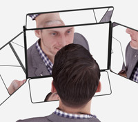 Miroir LED Portable Barber 360 Miroir auto-coupé pour couper les cheveux Miroir 3 voies 360 degrés pour couper les cheveux