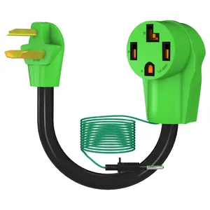 607 Dryer Adapter 3 Prong to 4 Prong Dryer Plug Adapter Cord NEMA 10-30P to 14-30R 30Amp250V, STW 10-AWG with Green Ground Wire