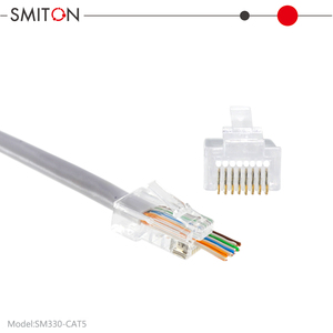 Ethernet RJ45 Connector Cat5e Cat6 Pass Through 8P8C Modular <strong>Plug</strong> UTP <strong>Cat</strong> 6 RJ45 Connector - Product Image 3