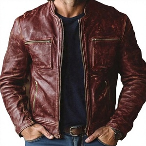 High Quality Sheep Leather Motorcycle Riding <b>Racing</b> <b>Jacket</b> with Stand Collar Front Logo Waterproof & CE Approved Protectors - Product Image 1