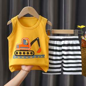 Conjunto <span class=keywords><strong>de</strong></span> chaleco para niños Verano <span class=keywords><strong>Algodón</strong></span> Nuevos pantalones cortos para niñas <span class=keywords><strong>Ropa</strong></span> para bebés Conjunto sin mangas <span class=keywords><strong>Ropa</strong></span> para niños - Product Image 3