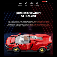 Juego de bloques de construcción de coche de velocidad a escala 1: 24 para niños y adultos, juguete técnico de bloques de construcción con 306 piezas de Ferrared Daytona