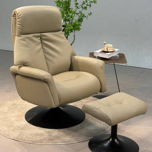 Silla Moderna de Lujo con Respaldo Alto Ajustable, Tapizada en Cuero, Patas Metálicas, para Sala de Estar, Apartamentos, Modelo 9392 - Product Image 2