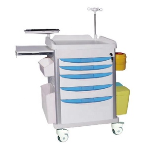 I produttori forniscono il carrello medico di emergenza dell'ospedale del carrello con il defibrillatore piatto del carrello di emergenza con cinque cassetti - Product Image 3
