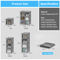 Armoires de rangement combinées Cabibox en PP et tissu, boîtes de rangement pour articles ménagers avec fonction pliable pour le rangement à domicile