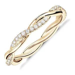 SGARIT Fine Gold Band Schmuck Hersteller Custom Schmuck 14 Karat 18 Karat Gold Ring Vvs Moissan ite Diamant Hochzeit Verlobung sring Frauen