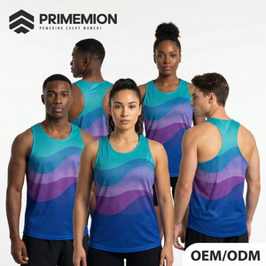 Custom Marathon Racerback Vests Gradient <strong>Running</strong> <strong>Singlets</strong> Spandex/Polyester Breathable Quick Dry Community Team Apparel OEM/ODM - Product Image 1