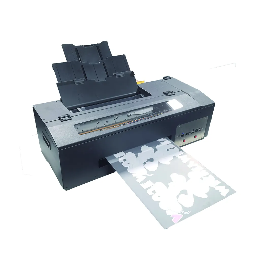 Dx5 स्प्रिट पालतू फिल्म टी शर्ट dtf प्रिंटर इंडोरा डटफ पजामा पहने स्लीवियर प्रिंटिंग मशीन शेकर और ड्रायर के साथ