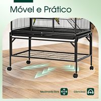 Cage à oiseaux haute avec échelle d'escalade intégrée, support à roulettes avec étagère de rangement, excellent choix pour les agapornis et les conures