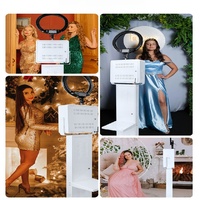 Photomaton GT-360 en bois et métal pour appareils photo reflex numériques, smartphones et iPad - Impression instantanée en libre-service, fête d'anniversaire, garantie de 2 ans, charge de 350 kg