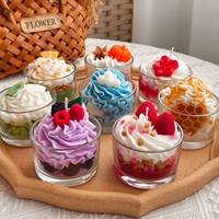 Bougies parfumées créatives faites à la main en verre en forme de pot de crème glacée, bougies originales de designer, souvenirs, cadeaux, desserts, bougies en cire de soja