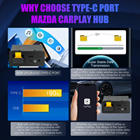Kit de rétrofit CarPlay et Android Auto pour Mazda, TK78-66-9U0C Hub multimédia OEM compatible avec le système MZD Connect, compatible avec Mazda 2/3/6