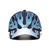 Casquette de baseball sportive unisexe personnalisée avec broderie flamme, 100 % polyester, patchs logo tendance personnalisés, vente en gros