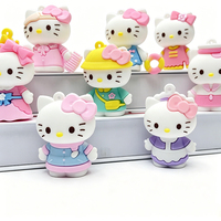 Porte-clés en silicone chat de dessin animé mignon, figurine de chat 3D en caoutchouc souple, breloque de sac, pendentif de poupée multi-tenues, décoration de sac à dos, porte-clés pour fille