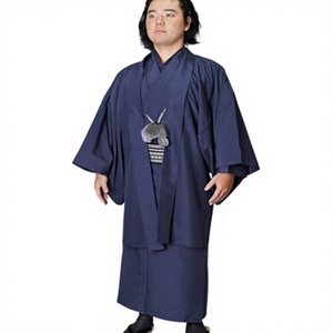 Custom <b>Men's</b> Half Sleeve Long Maxi <b>Kimono</b> Polyester Polynesian Tribal Pleated Large Size Easter Island O-neck - Product Image 3
