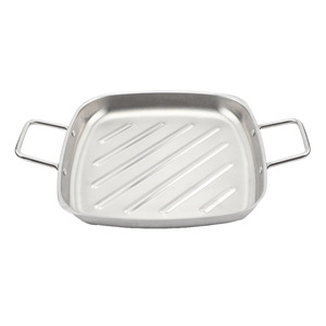กระทะย่างสี่เหลี่ยมสแตนเลสสำหรับสเต็กและปลาพร้อมด้ามจับขนาด 12x12 นิ้ว - Product Image 2