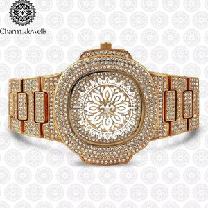 Montre en diamant la plus vendue, montre-bracelet haut de gamme pour un style de vie luxueux et les occasions spéciales, disponible au meilleur prix - Product Image 5