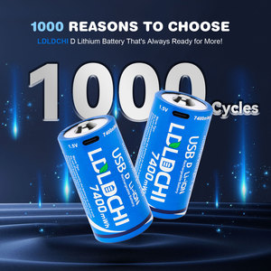 Có Thể Sạc Lại D Pin 1000 Chu Kỳ 1.5V 7400mwh <span class=keywords><strong>Lithium</strong></span>-Ion Pin Cho Đèn Pin Máy Nước Nóng Bếp Gas - Product Image 6