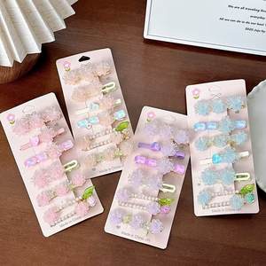 6 pz/set nobile fiore di cristallo traslucido primavera frangetta forcina di moda Pc fresco grande fiore forcina donna bambino decorazione dei capelli - Product Image 3