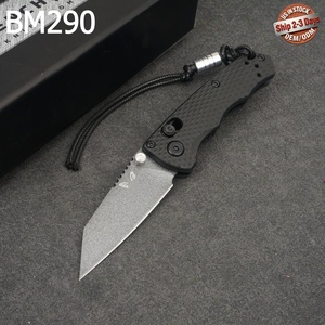 มีดพับ BM290 ใบมีด M390 ทรงปลายหอก ด้ามจับไนลอนไฟเบอร์แก้ว ปุ่มเปิดแบบหมุน  สำหรับพกพา ใช้งานอุตสาหกรรม ยุทธวิธี DIY OEM - Product Image 1