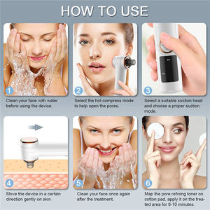 USB Rechargeable LCD Electric Blackhead Remover <b>Vacuum</b> <b>Pore</b> Cleaner with Hot Compress - Product Image 5