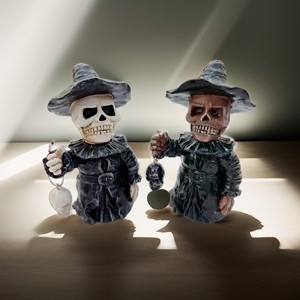 Figura de Brujo con Calavera de Halloween, Decoración de Resina para Interiores, Decoración para Fiestas, Festival de Fantasmas, Tema de Terror, Regalo Artesanal - Product Image 4