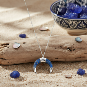 Corne Design Saphir Zircon Pierre Forme Pendentif Turc À La Main En Gros 925 Bijoux En Argent Sterling - Product Image 3