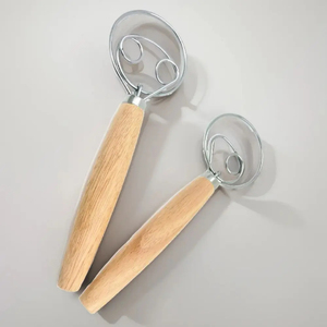 Fouet à pâte pliable danois en acier inoxydable, style hollandais, pour gâteaux et pains, mélangeur manuel avec manche en bois, pour la pâtisserie en cuisine, vente en gros - Product Image 2