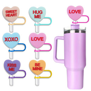 Decoraciones Promocionales de Silicona para Pajitas, Impermeables, con Diseño de Anime Romántico para el Día de San Valentín, FUJ - Product Image 1