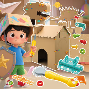 Kit di Assemblaggio Creativo Fai-da-Te per Giocattoli Educativi e Intellettuali per Bambini, Gioco di Viti, Gioco Magico Montessori, Cassetta degli Attrezzi - Product Image 2