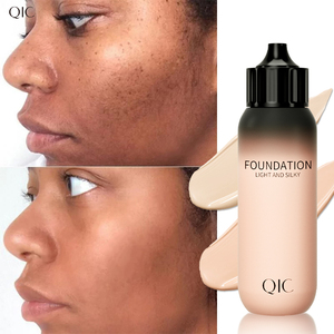 QIC Minyak Pelembap Pengontrol Minyak Mengecilkan Pori-pori Concealer Full Coverage Tahan Air Tahan Lama Ringan Halus Seperti Sutra Foundation - Product Image 1