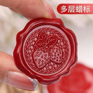 Sceau de cire multicouche personnalisé avec logo en relief, tampon de scellage rond en résine pour cadeaux et artisanat - Product Image 1