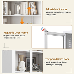 Cao trắng hiện đại freestanding đựng thức ăn tủ <span class=keywords><strong>4</strong></span>-cửa lưu trữ nội cho bệnh viện sử dụng phòng ăn văn phòng vật liệu thép - Product Image 3