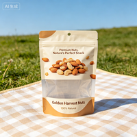 Sachet Doypack Personnalisé Transparent avec Fenêtre, Refermable à Fermeture Éclair, pour Popcorn, Snacks, Noix, Biscuits, Emballage de Présentation au Détail