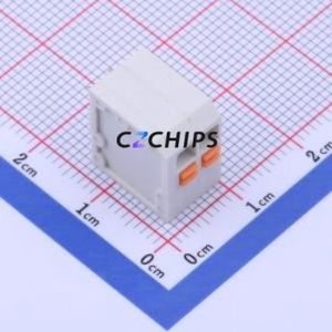 KF239-3.5-2P Spring Terminal Block Through hole Component (THT),P=3.5mm Connector 1x2P 3.5mm White 2P - Product Image 1