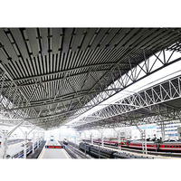 Structure en acier préfabriquée sur mesure à longue portée pour gare ferroviaire, bâtiment à ossature de toit à grande portée