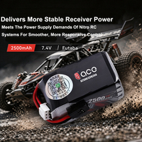 Baterai Penerima LiPo ACE 2500mAh 2S2P 7.4V, Paket Baterai RX Khusus Mobil RC Nitro