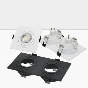 Support de spot double encastré rectangulaire en plastique pour ampoules GU10, MR16, G5.3, avec base réglable, pour vente en gros aux commerces - Product Image 5