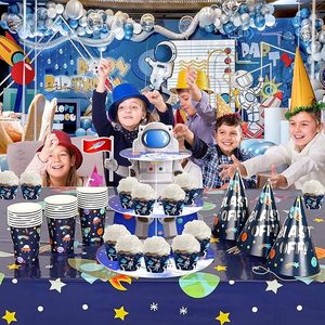 แท่นวางคัพเค้กนักบินอวกาศ DAMAI สำหรับงานเลี้ยงวันเกิดธีมอวกาศ 3 ชั้น สไตล์กาแล็กซี่ สำหรับจัดแสดงขนมหวานสำหรับงานปาร์ตี้ - Product Image 4