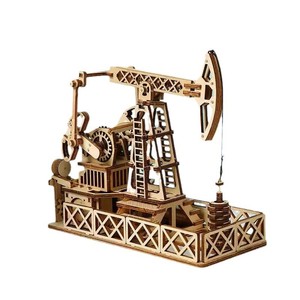 2025 Thiết Kế Mới Sáng Tạo Bằng Gỗ Tự Làm Máy Khai Thác Dầu Mô Hình <span class=keywords><strong>3D</strong></span> Câu Đố Đồ Chơi Quà Tặng Trang Trí - Product Image 5