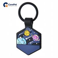 Tag ID Hewan Peliharaan Berbentuk Heksagon dari Logam Silikon, Dapat Diukir Laser Dua Sisi, Teks Dapat Disesuaikan, Tag Nama Anjing, Tag Kalung Anti-Hilang