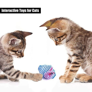 <strong>Cat</strong> Spring Toy Stretchable Interactive <strong>Cage</strong> with Fur Pure Color Mouse Rolling Ball <strong>Cat</strong> Interactive Toys - Product Image 6