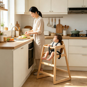 Trona de Madera Personalizada con Bandeja - Trona Ajustable y Convertible para Bebés y Niños Pequeños - Madera Natural Resistente al Agua - Product Image 2