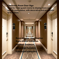 Panneau de porte d'hôtel personnalisé avec affichage électronique du numéro de chambre, sonnette tactile, affichage DND/MUR/Occupé/Laverie, panneau en verre, interrupteur intelligent R433