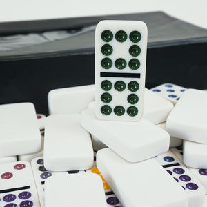 Caja de PVC de lujo doble 9 juego de dominó personalizado colorido niños rompecabezas juego <span class=keywords><strong>solitario</strong></span> bloques de dominó con bajo MOQ - Product Image 5